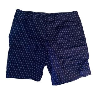 J.‎ Ferrar Geometric Shorts Blue Grey Size 34 100% Cotton